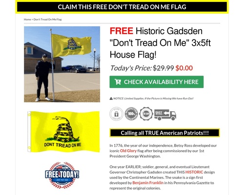 Claim Your FREE Don’t Tread On Me Flag Today!