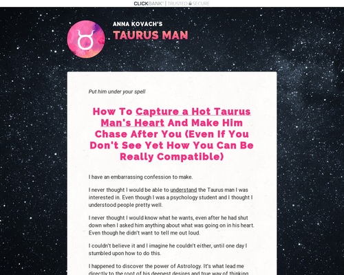 Taurus Man Secrets by Relationship Astrologer Anna Kovach